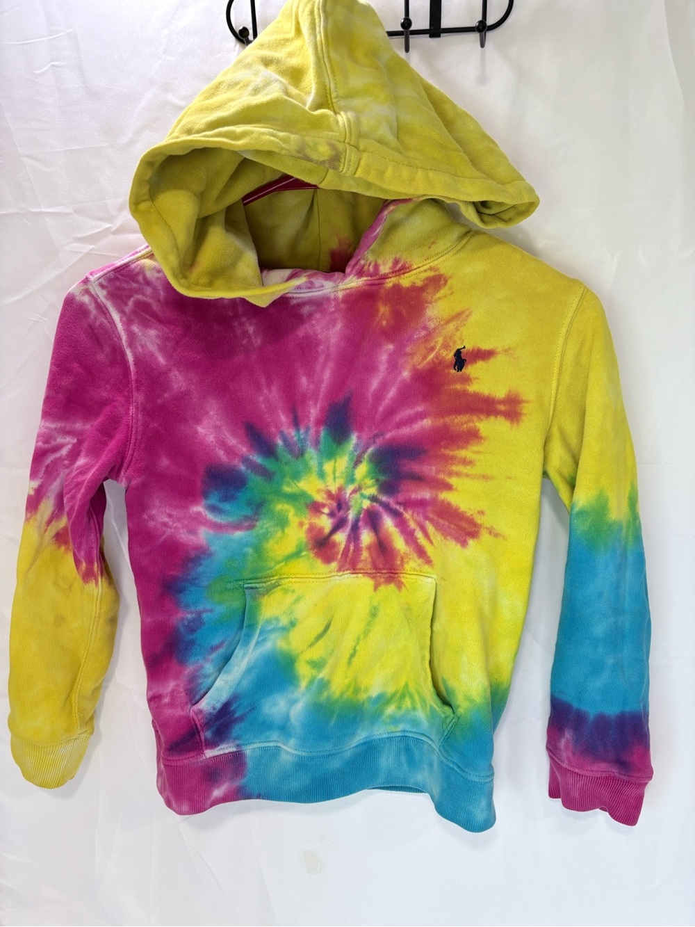 Polo by Ralph Lauren Kids Tie-Dye Hooded Sweatshirt - Yellow Pink Blue Green